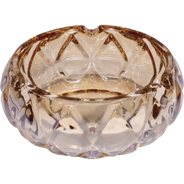 Round Amber Glass Ashtray (A232)