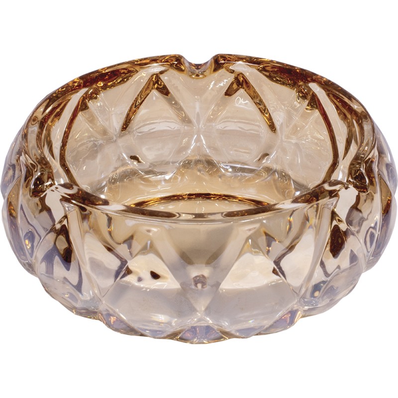 Round Amber Glass Ashtray (A232)