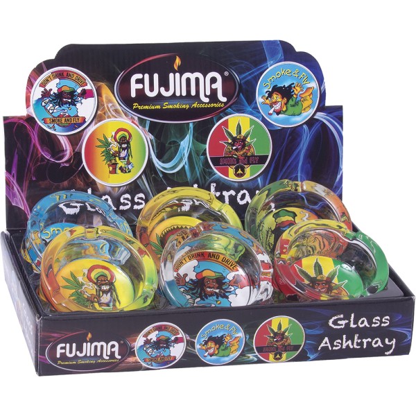 Glass Asst Ashtray 6PK (GA37)