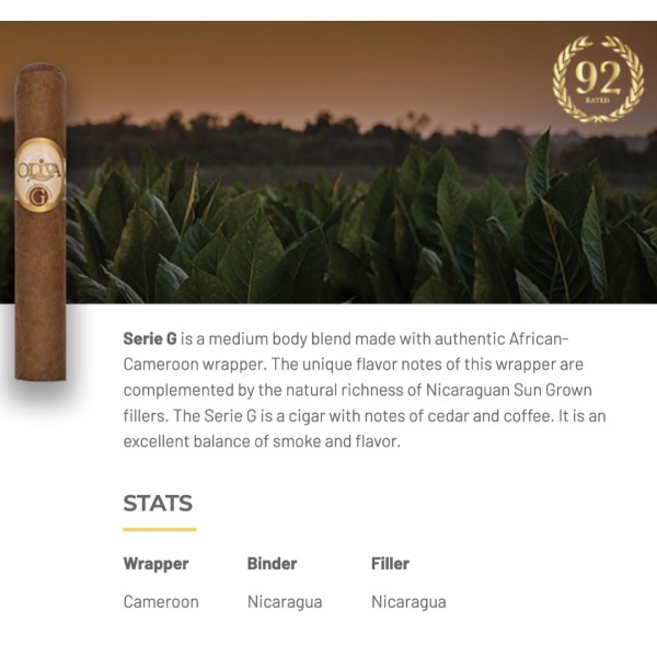 Oliva Serie G DBL Robusto 25/BX