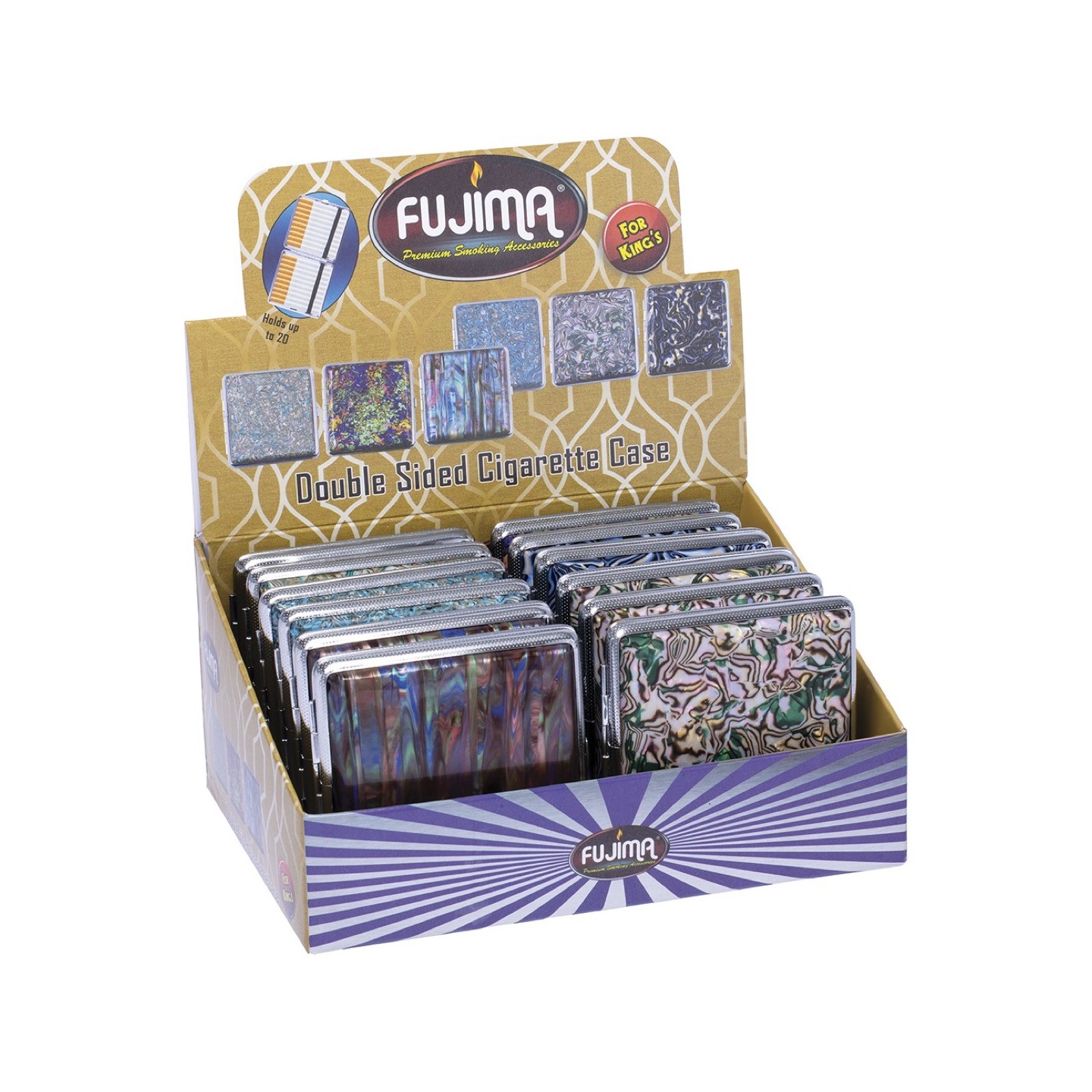 Leather Cig Case Shell Design Kingsize 8PK (CLC26)