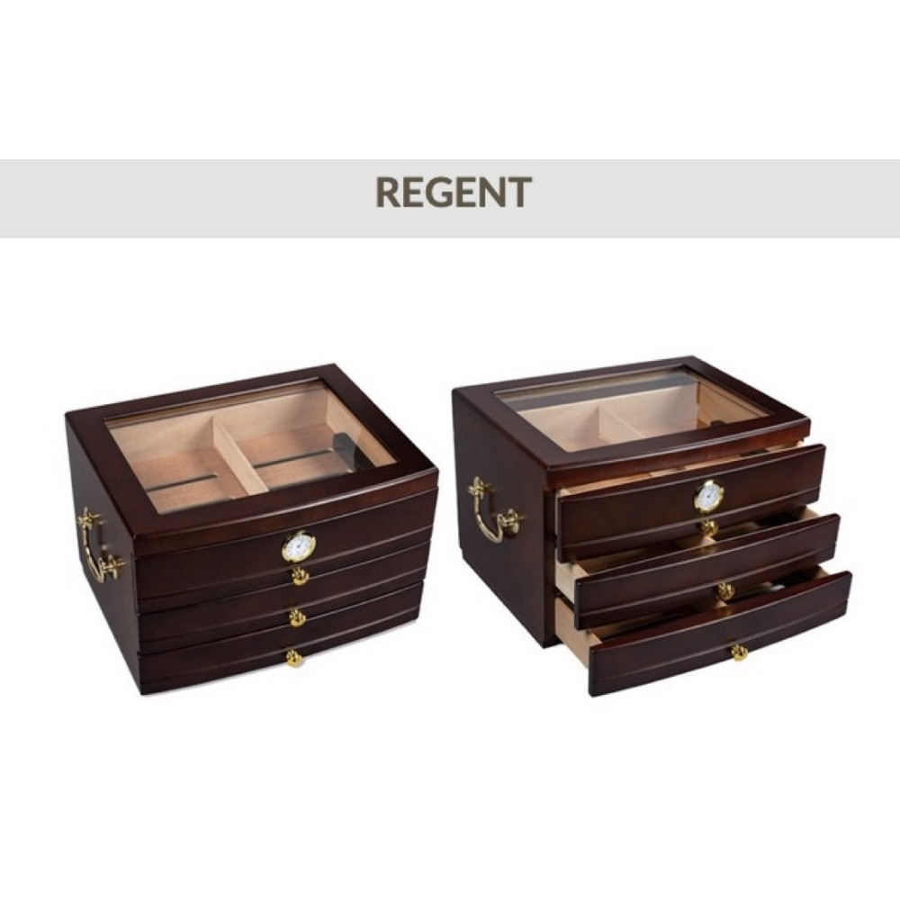 Regent Humidor W/ Drawers 75CT