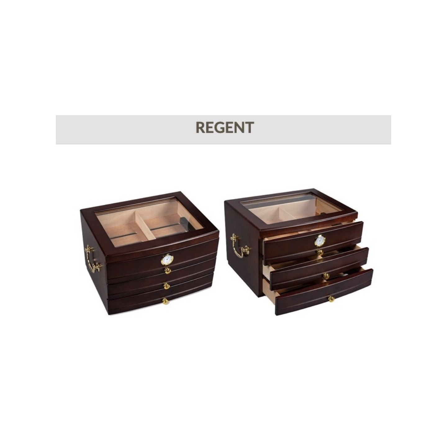 Regent Humidor W/ Drawers 75CT