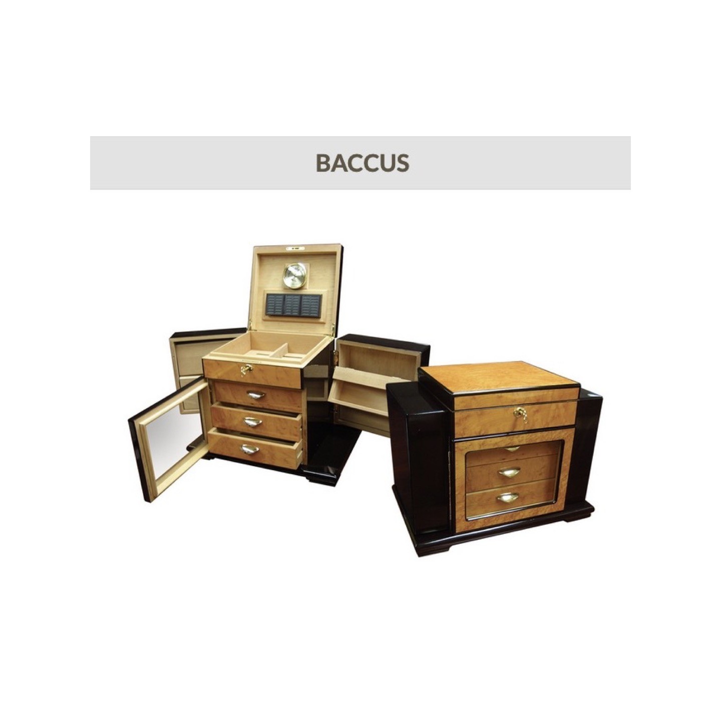 Baccus Humidor W/ Side Storage 200CT