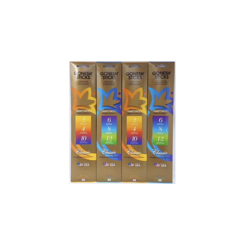 Gonesh Stick 4PKS of 20 Incense Numbers/Varitey