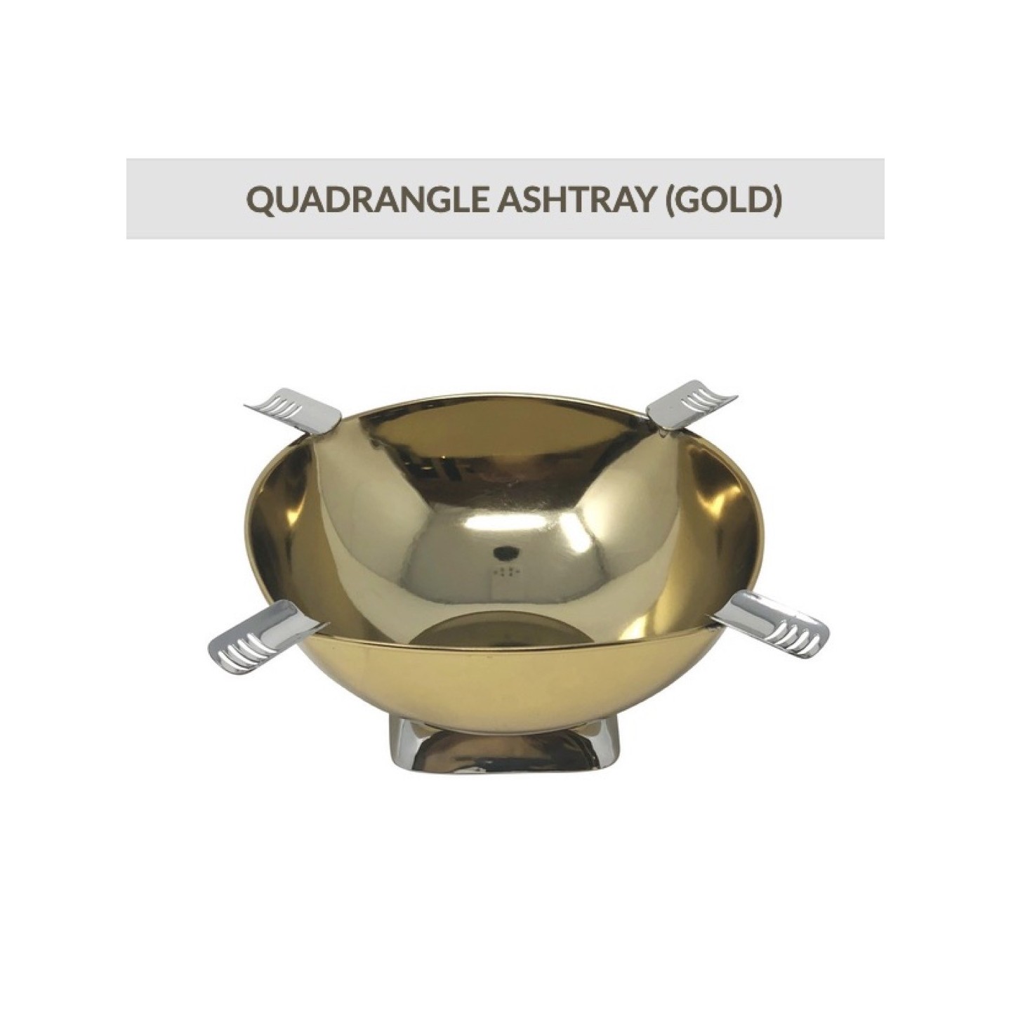 Gold Quadrangle Square Ashtray
