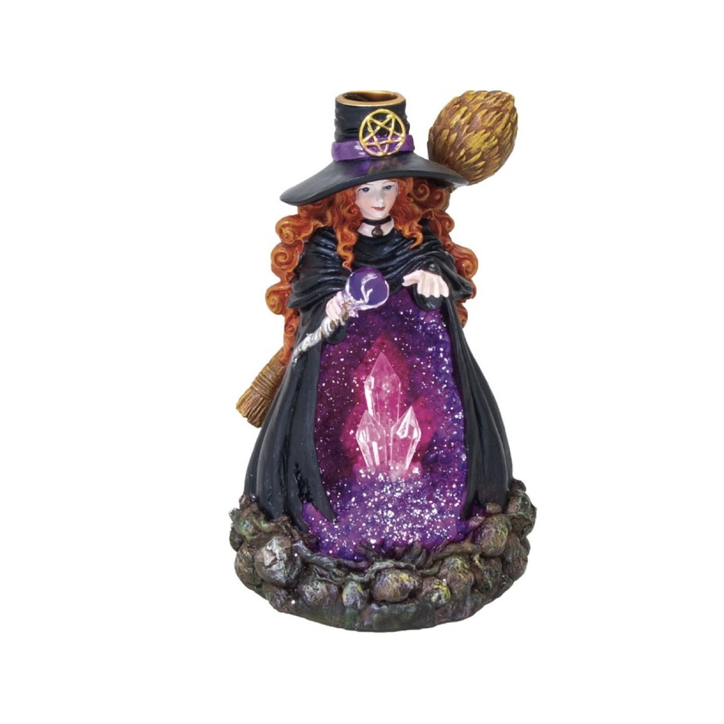 Purple Witch Backflow Cone Burner W/ LED (IBC16)