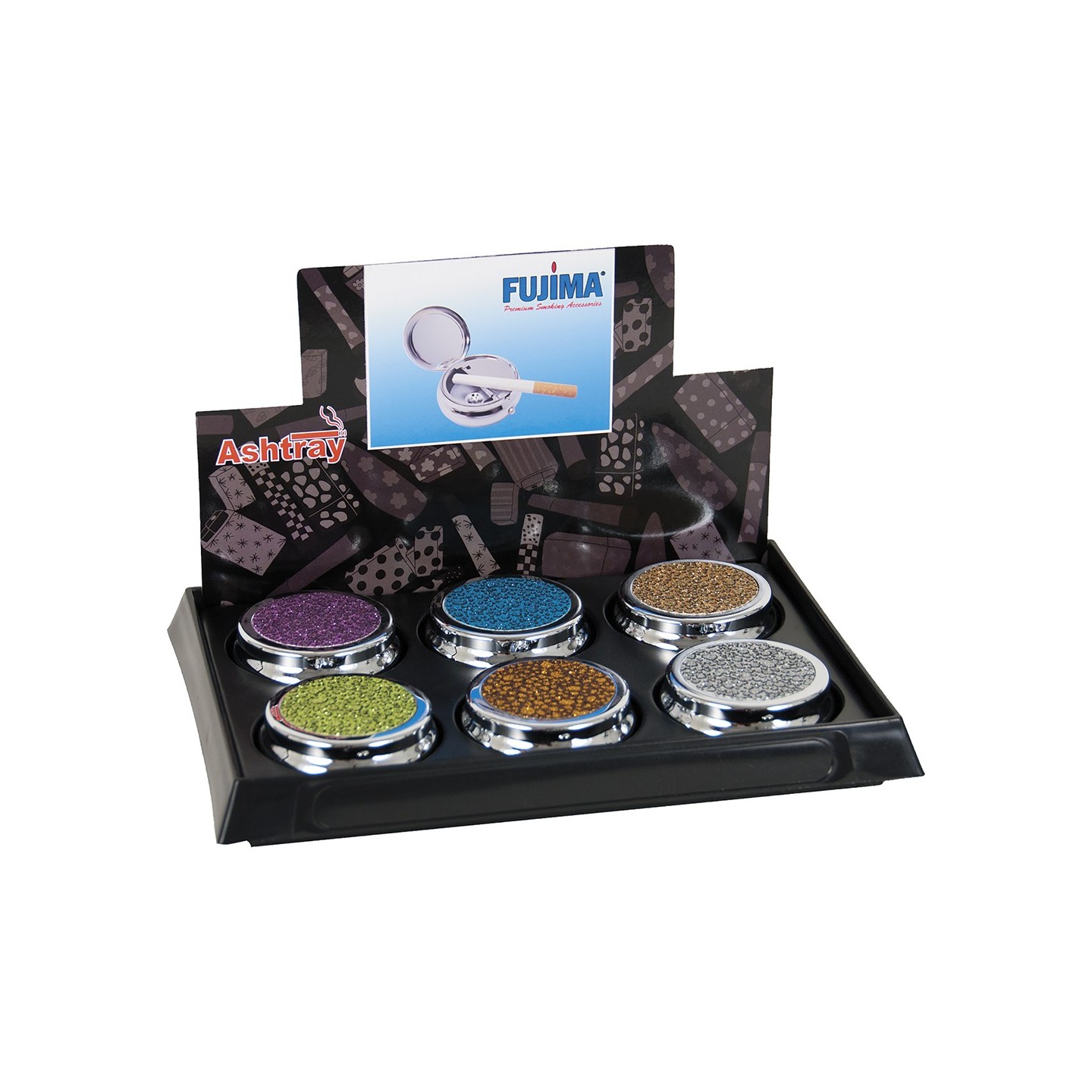 Ashtray Glitter Press 6PK (AS105)
