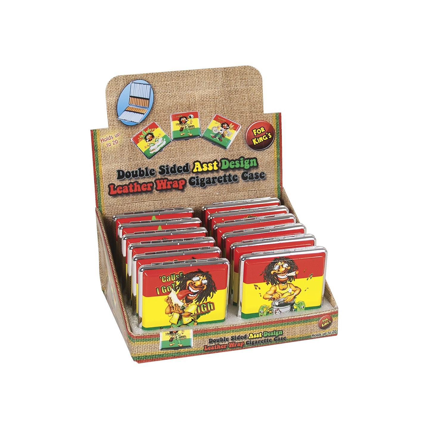 Cig Case Shell Rasta King 12pk (CLC10)