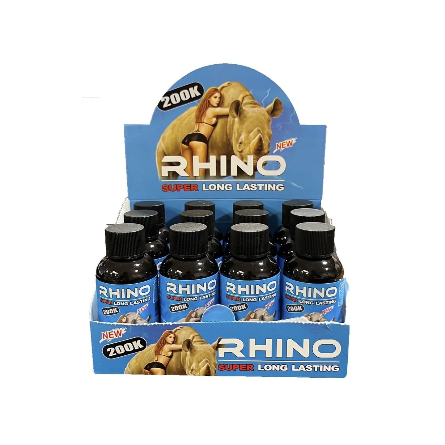 Rhino Super Long Lasting Blue Shots 12PK