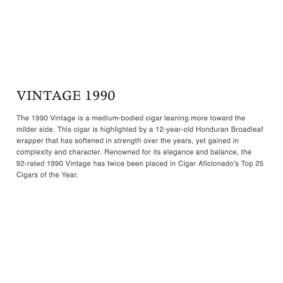 Rocky Patel Vintage 1990 Aged 12YR Deluxe Toro 10/BX