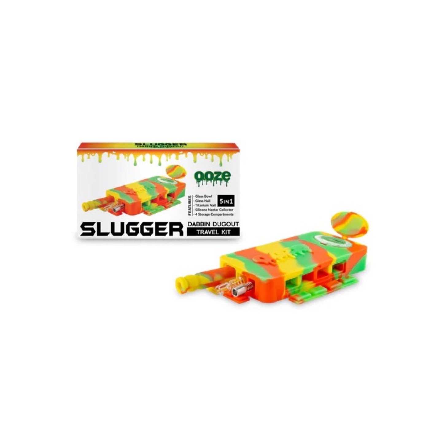Ooze Slugger Dugout Silicone Kit (5 In 1) Rasta