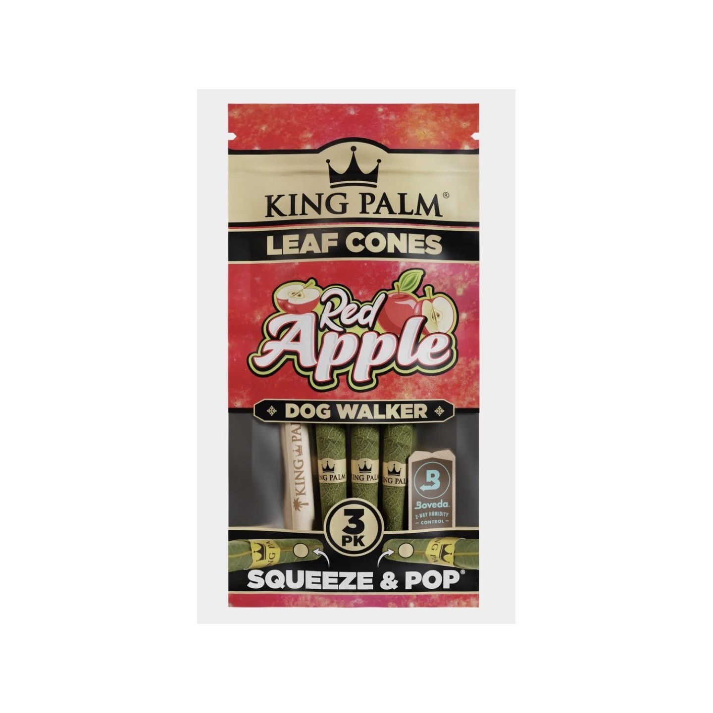 King Palm Red Apple Dog Walker 15/3PK