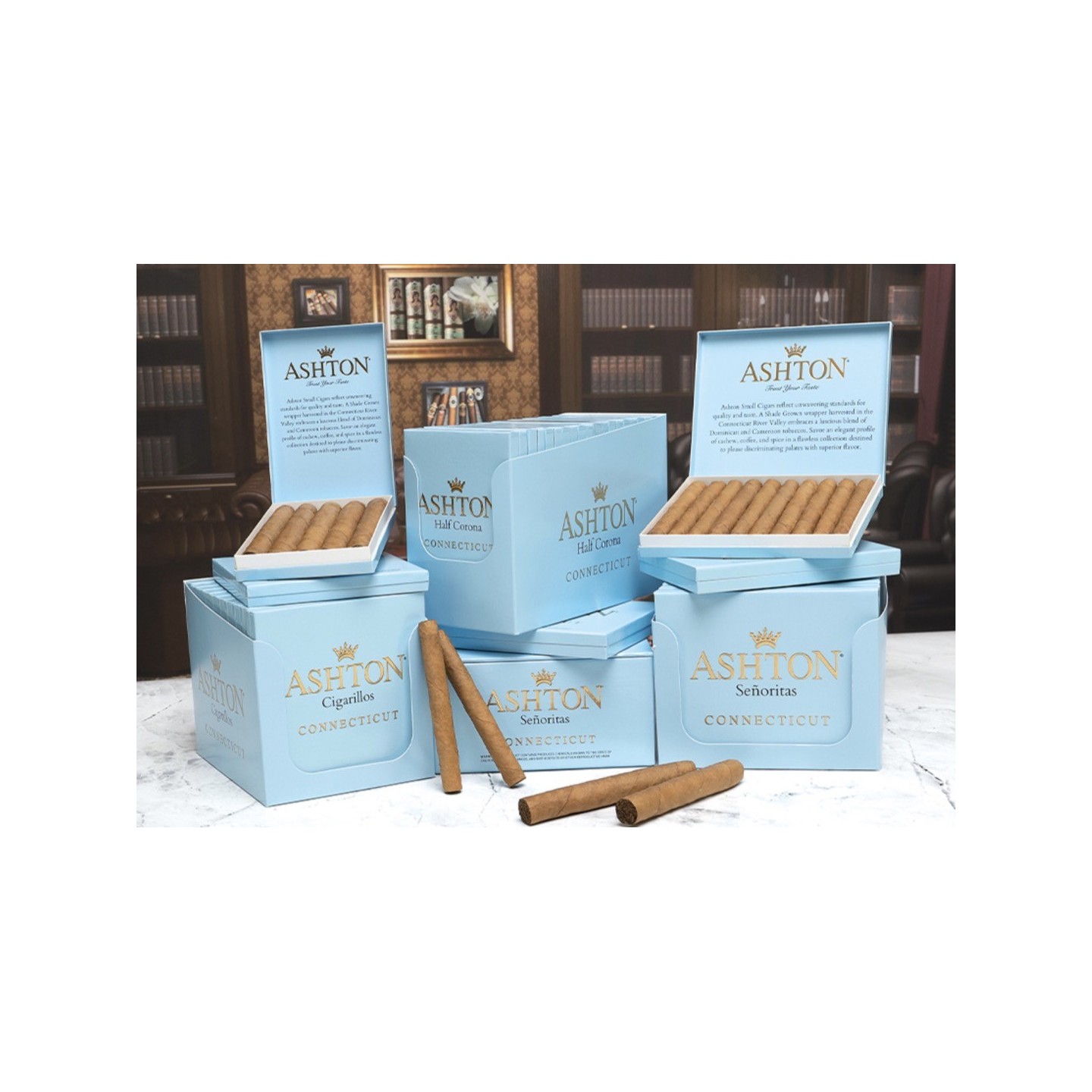 Ashton Connecticut Half Corona 10/5PK 50CT