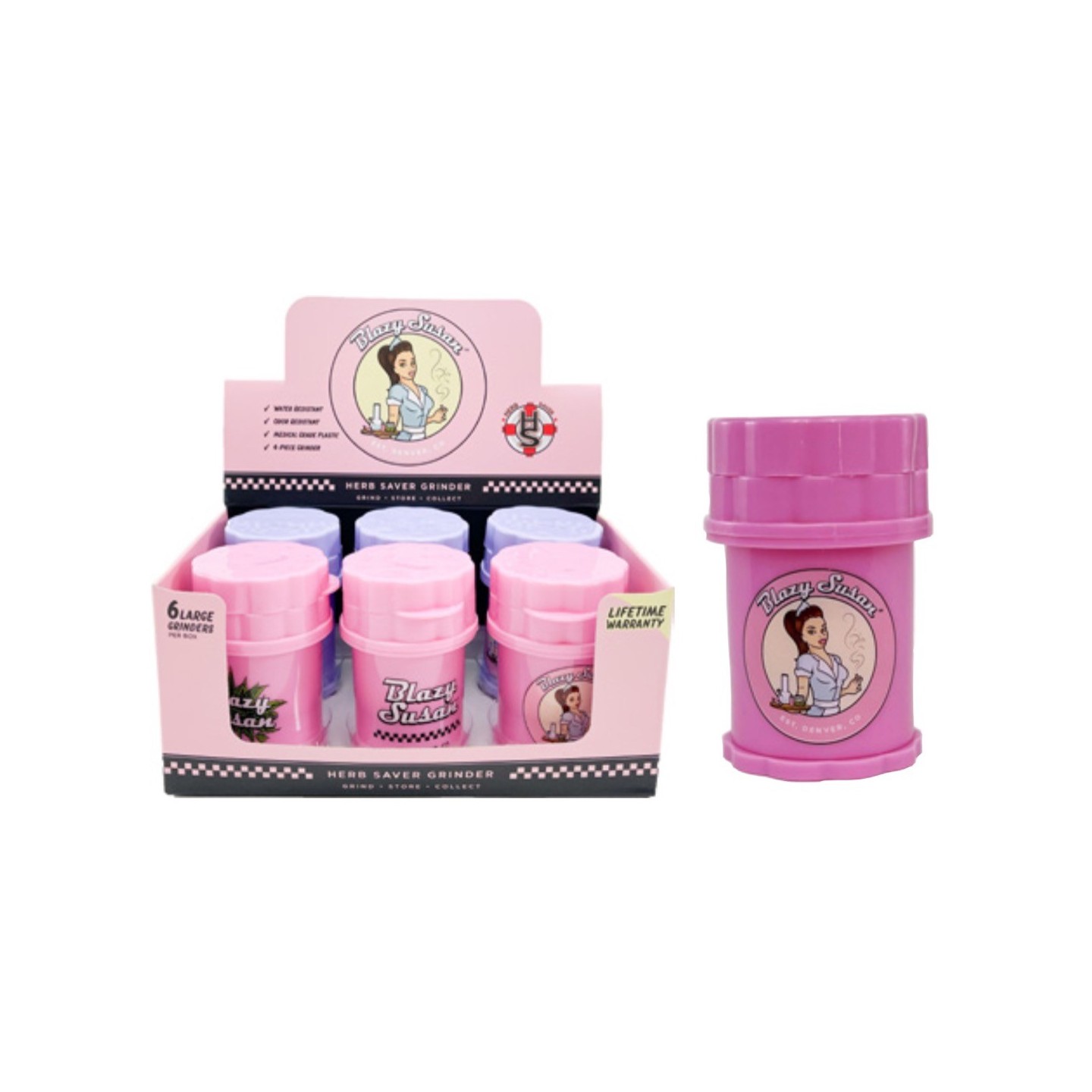 Blazy Susan Herb Saver Grinder Large 6PK