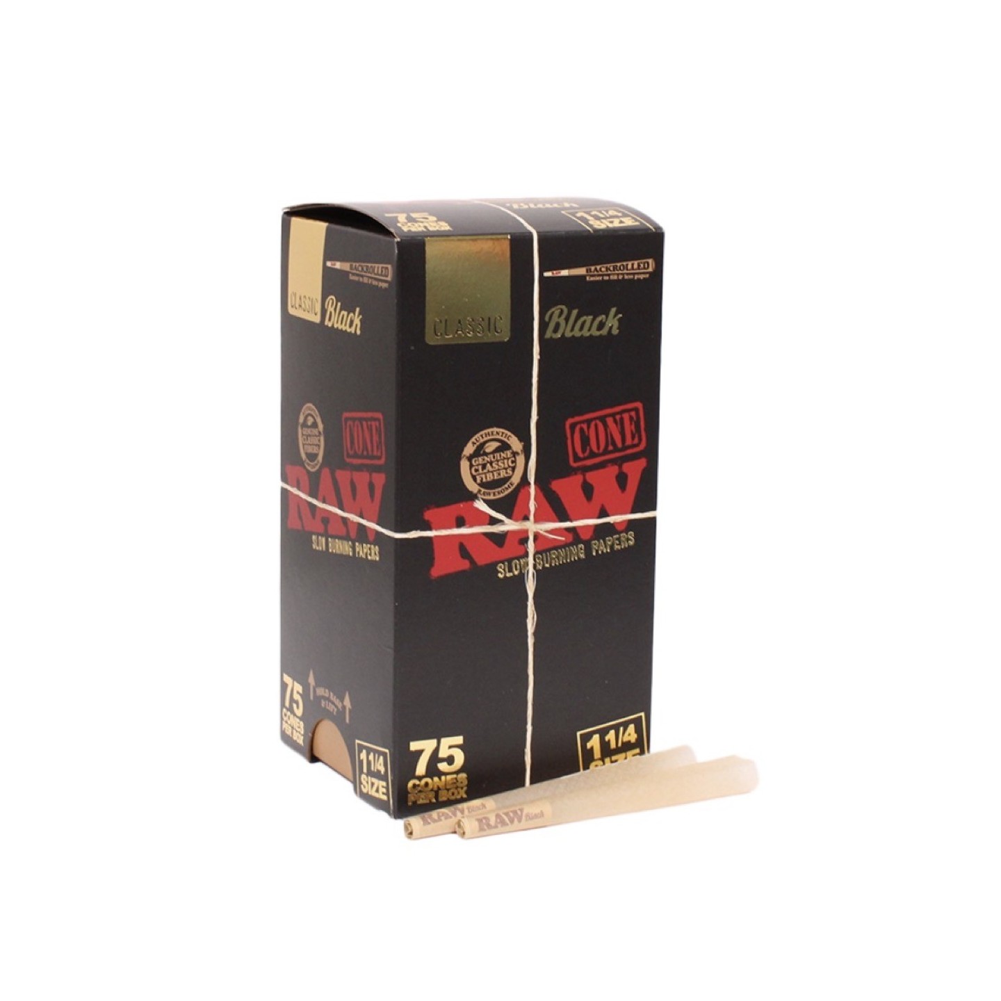 Raw Black Cones 1 1/4 75CT