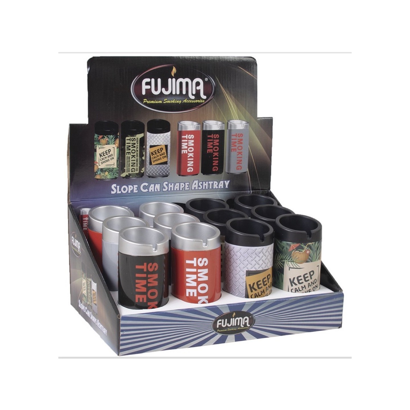 ASST Slope Can Shape Ashtray 12CT (EX19)