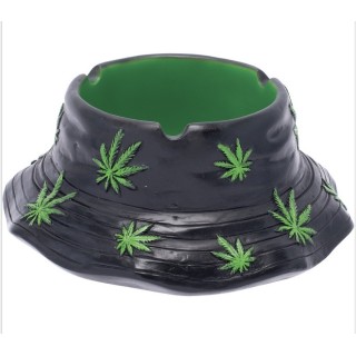 Black & Green Leaf Bucket Hat Ashtray (LT242)