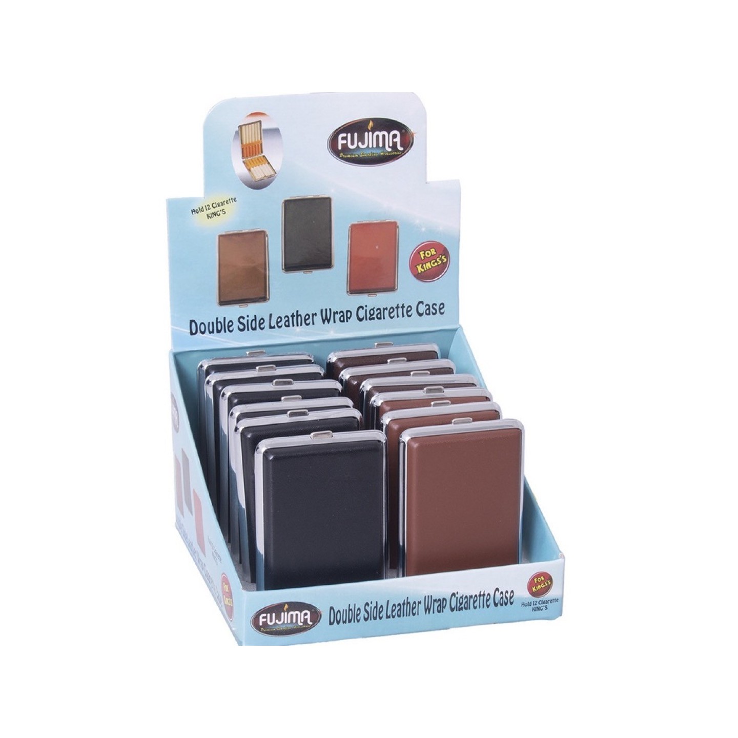 Cig Case DBL Leather KS 12CT (CLC2)