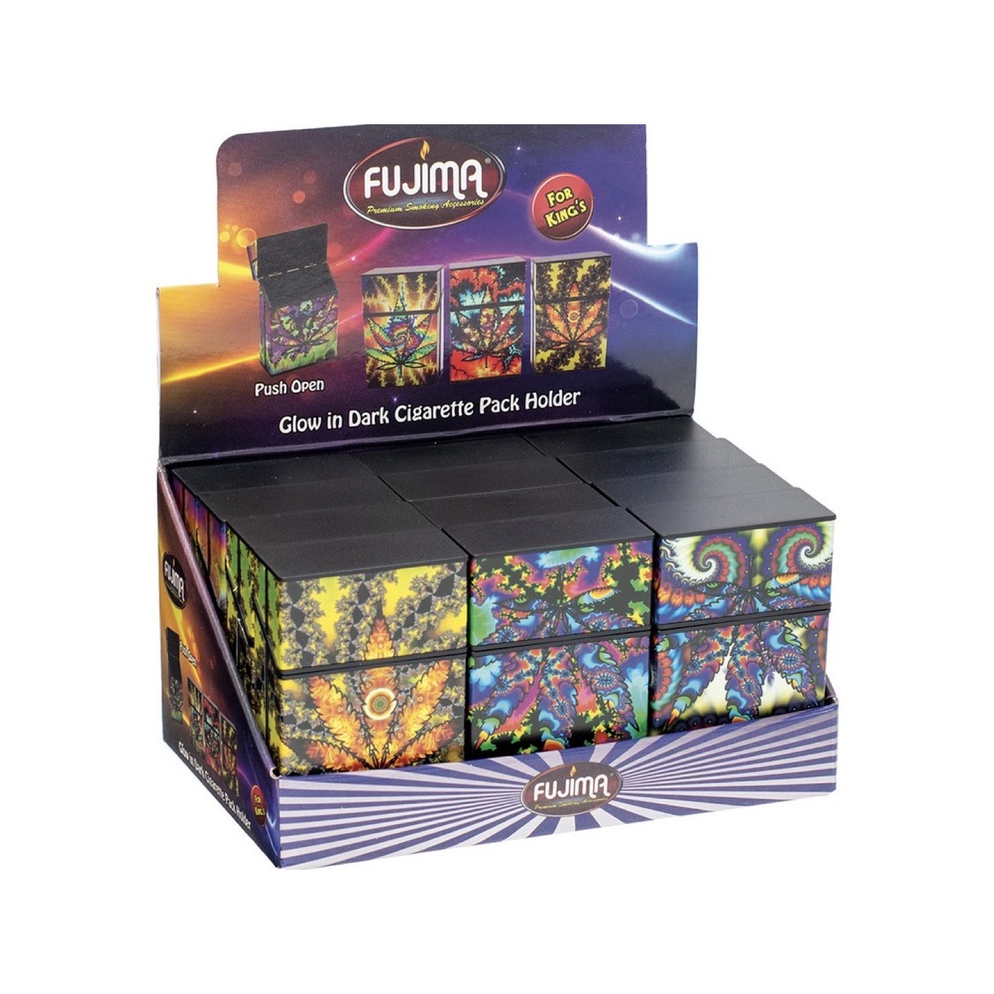 Cig Case Glow N Dark Trippy KS 12CT (CH152)