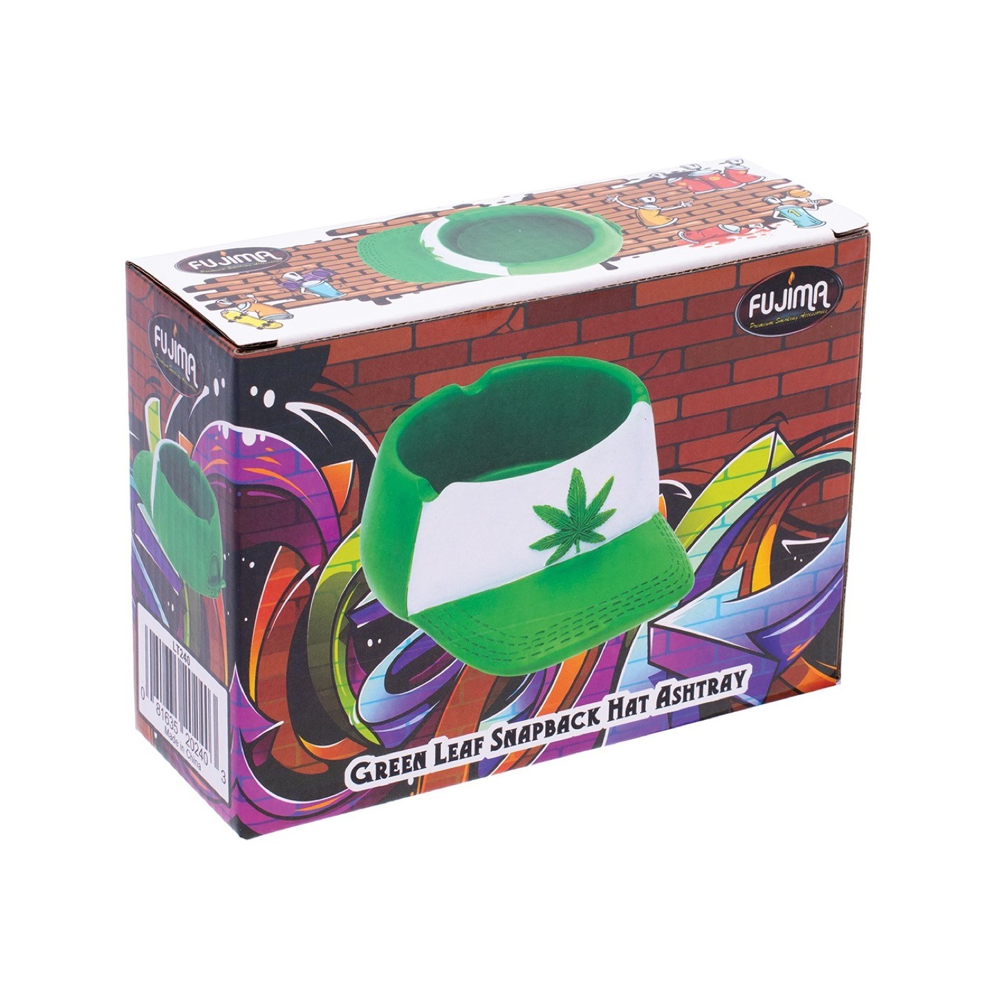 Green Leaf Snap Back Hat Ashtray 1PC (LT240)
