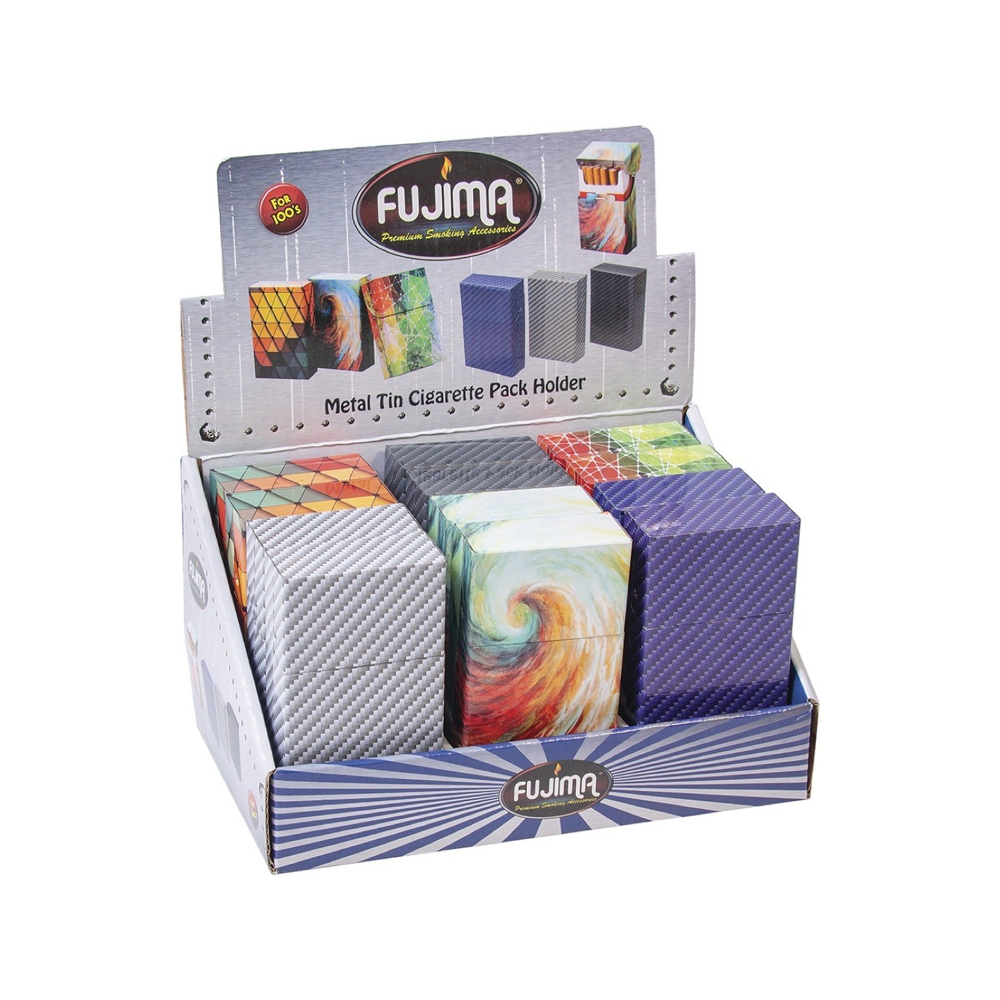 Cig Case Metal Tin 100s 12CT (CH116)