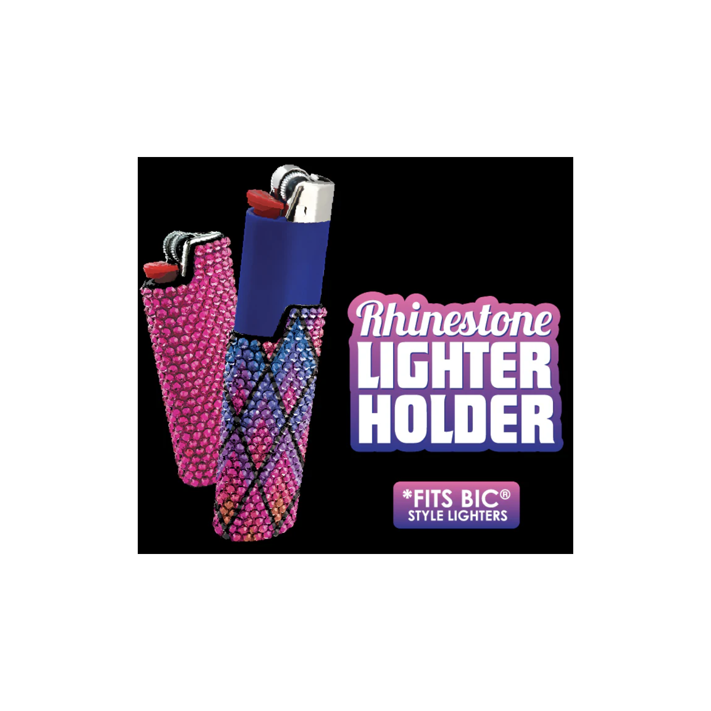 Rhinestone Lighter Case 12CT (24382)