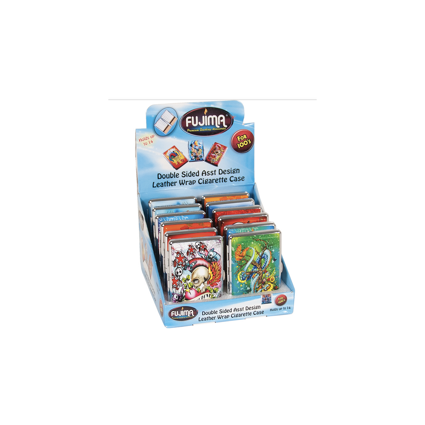 Cig Case Skull DBL Sided 100 12CT (CLC13)