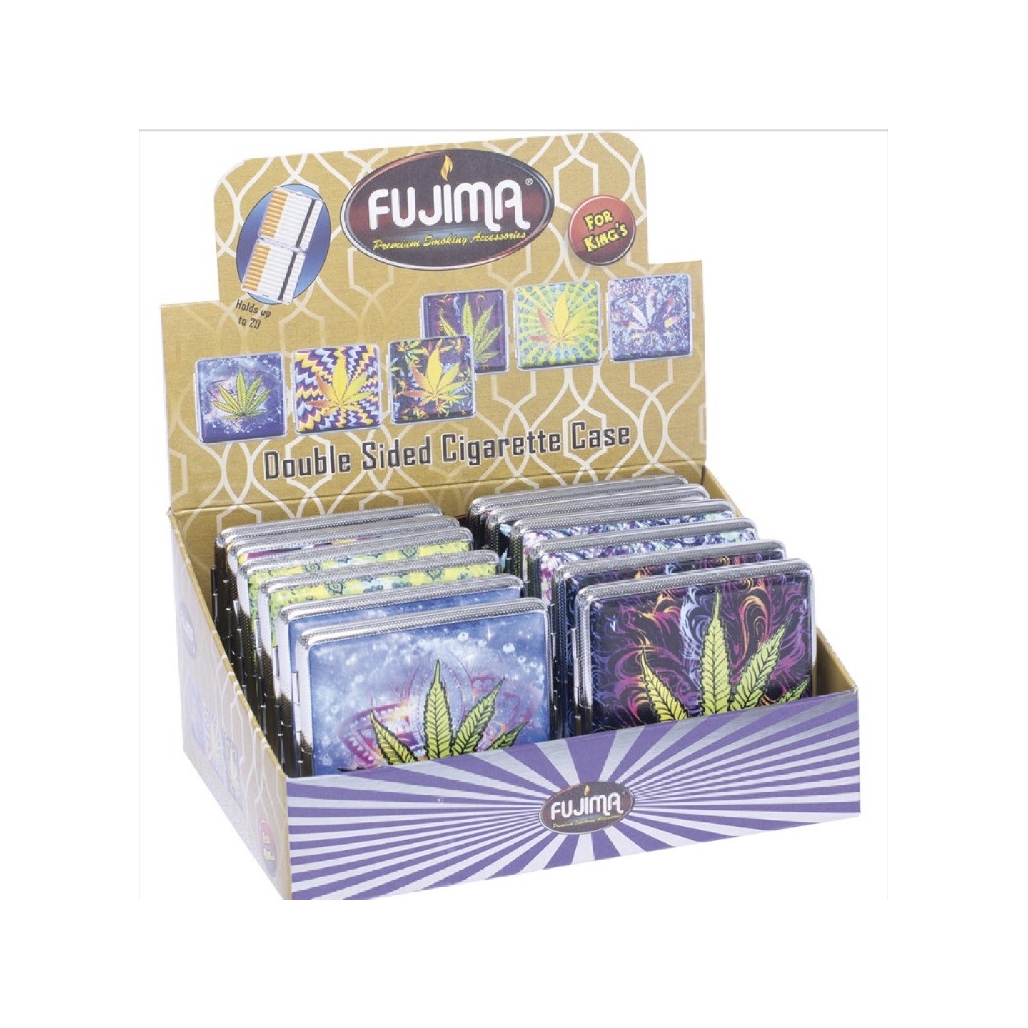 Cig Case Leaf Design Leath 100 12CT (CLC32)