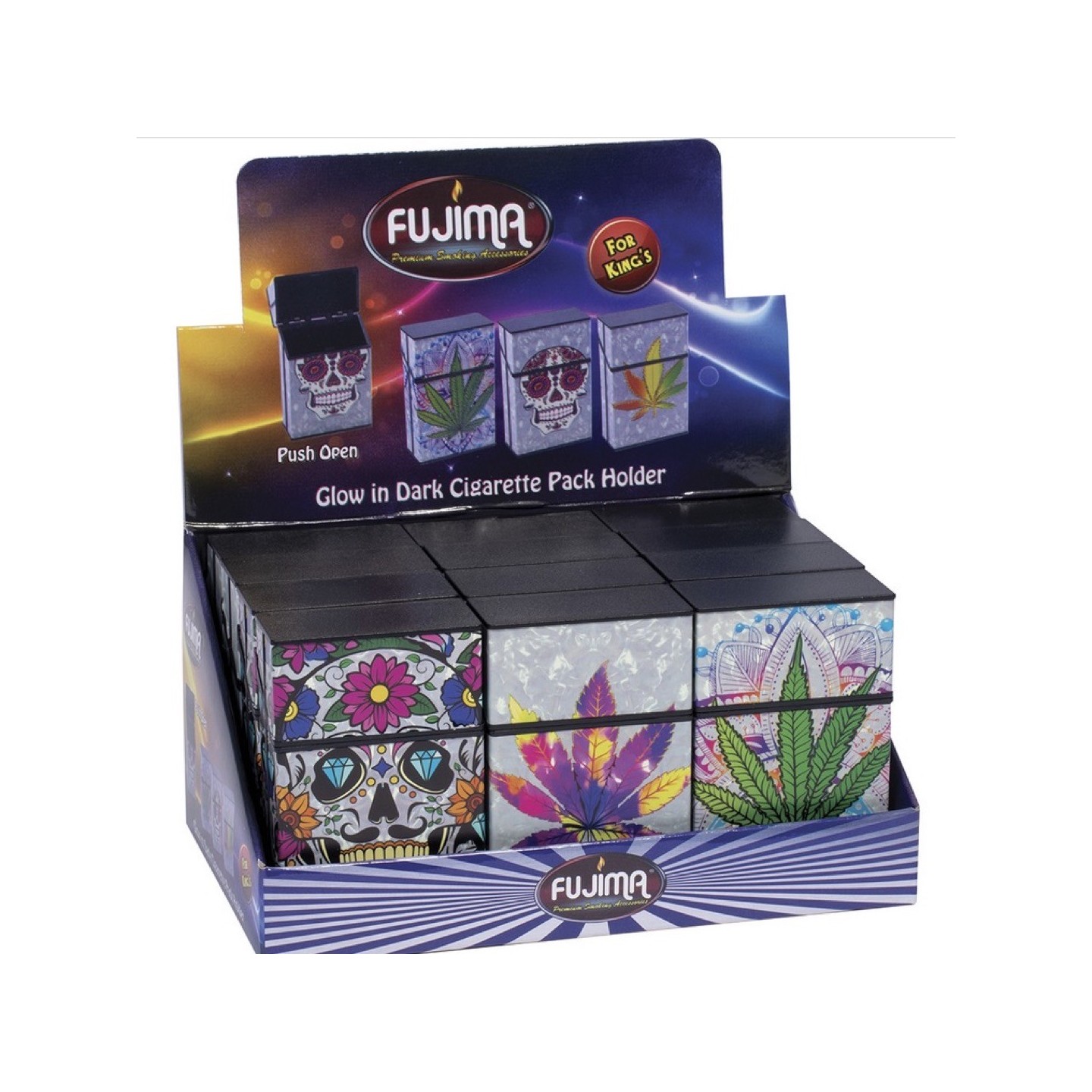 Cig Case Skull & Leafs Shell Design 12CT (CH140)