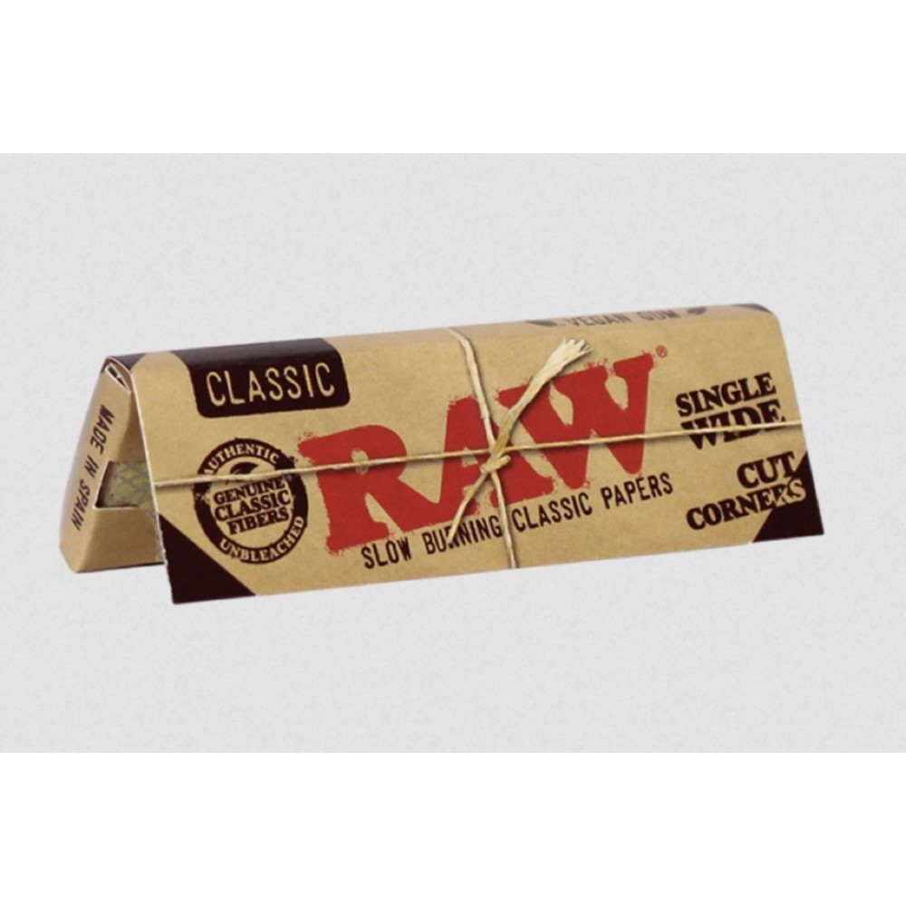 Raw Classic Cut Corners Single Wide Rolling Papers 50PK