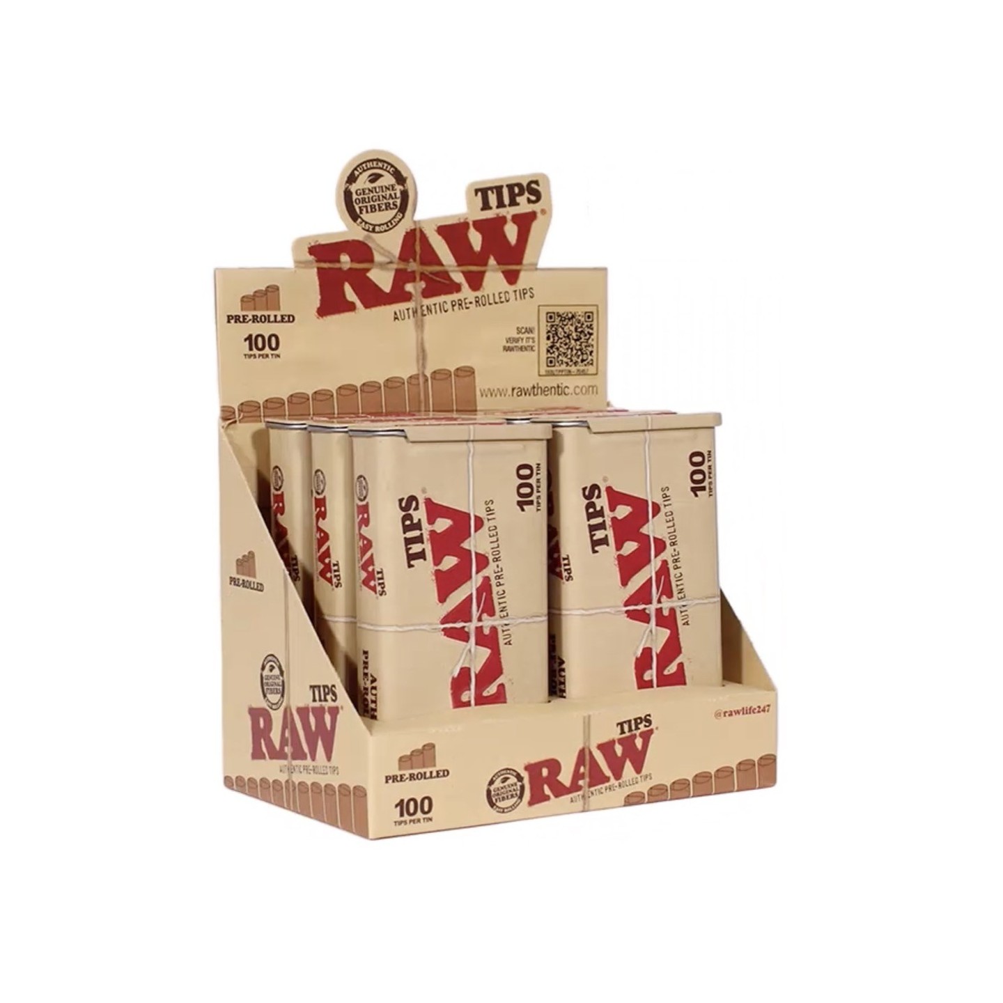 Raw Pre-Rolled Tips 100pcs - 6pk