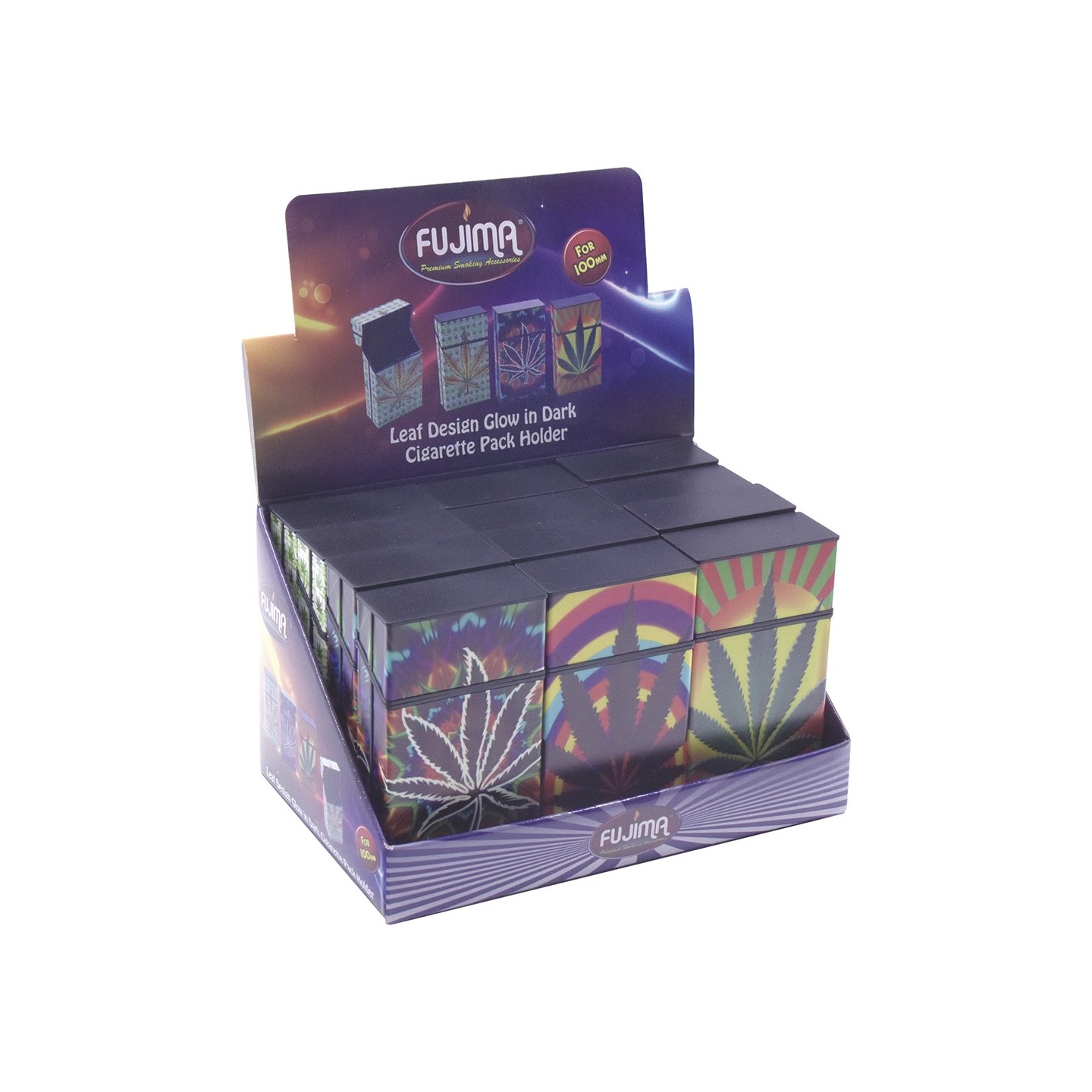 Plastic G/D Leaf Cig Case 100s 12CT (CH129)