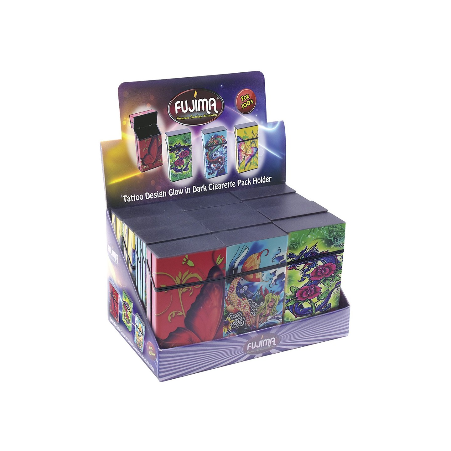 Plastic ASST Glow in the Dark Cig Case (CH130)