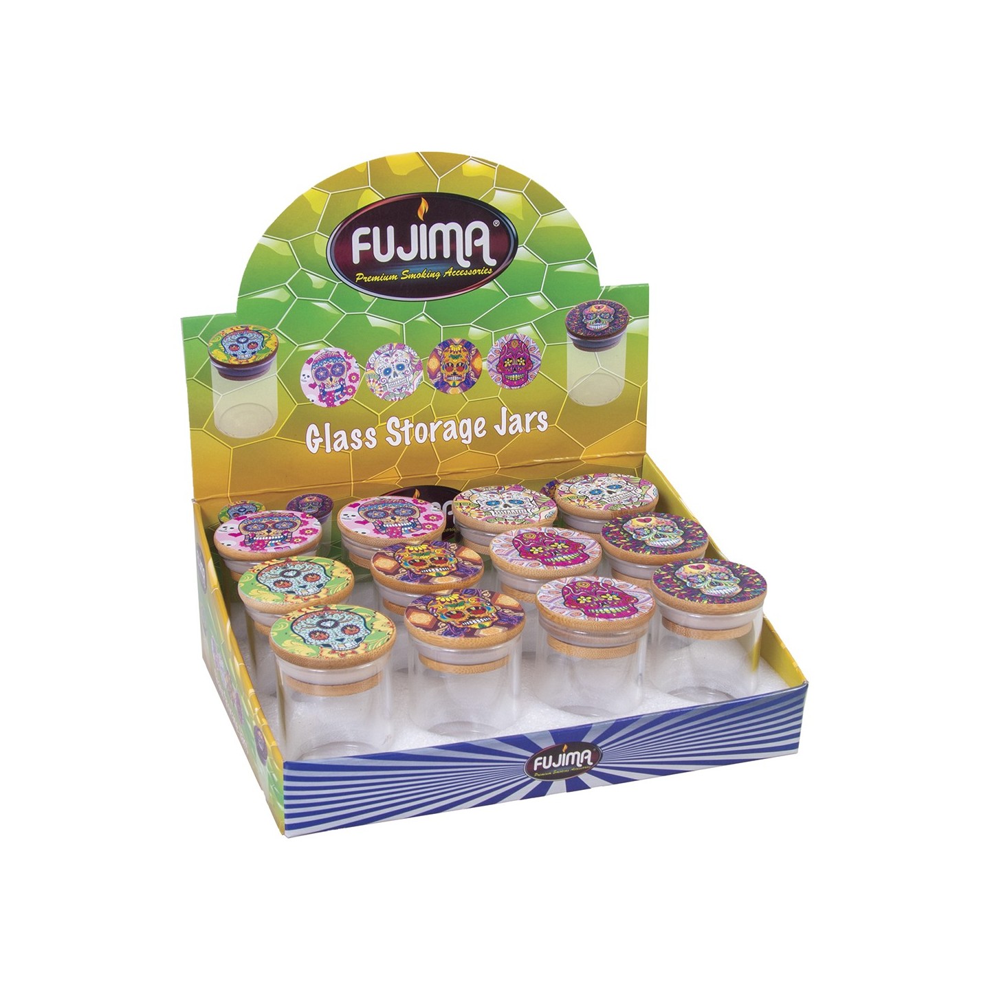 Sugar Skull Glass Storage 12CT (GSJ4)