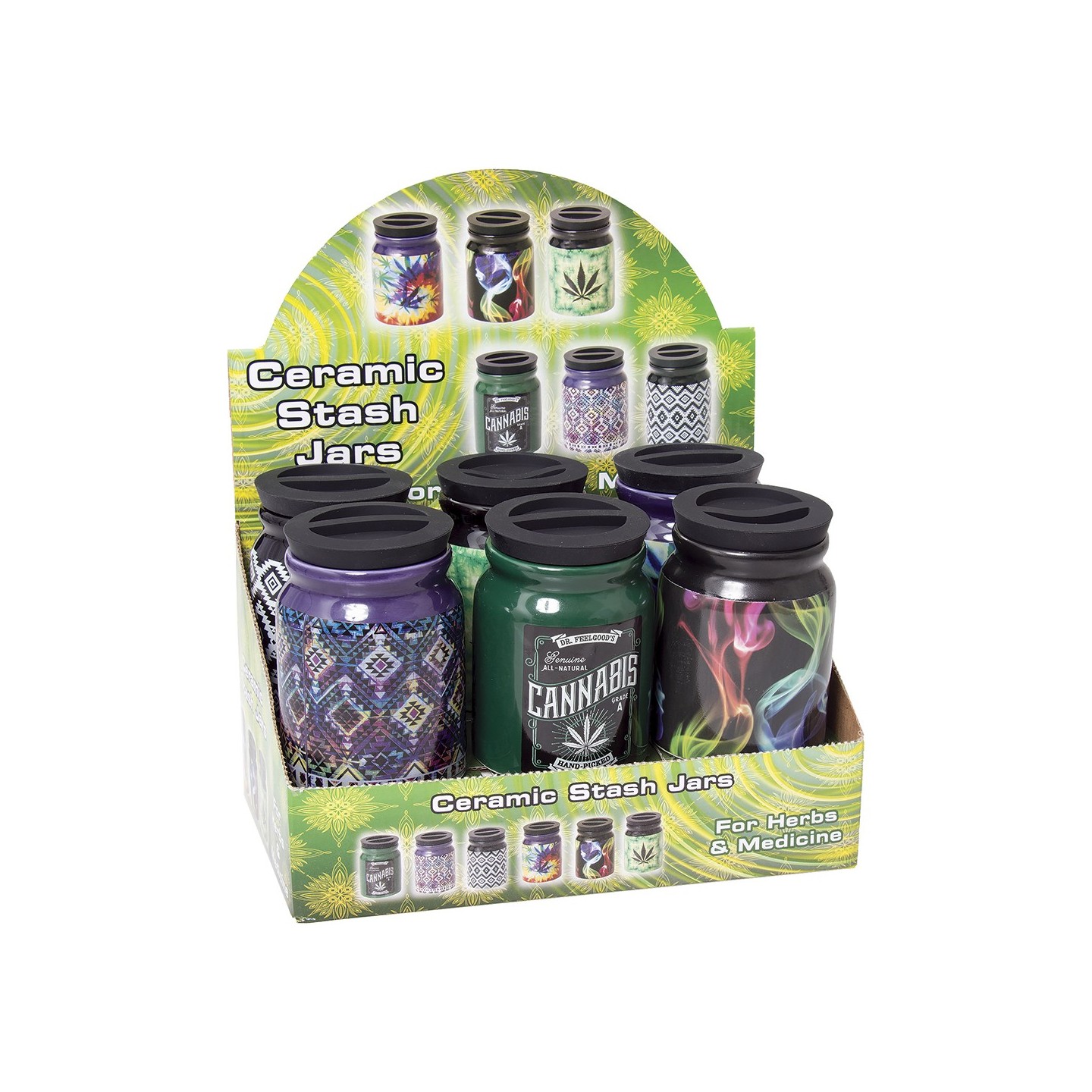 Round Stash Storage Jars Large 6CT (LSJ2)