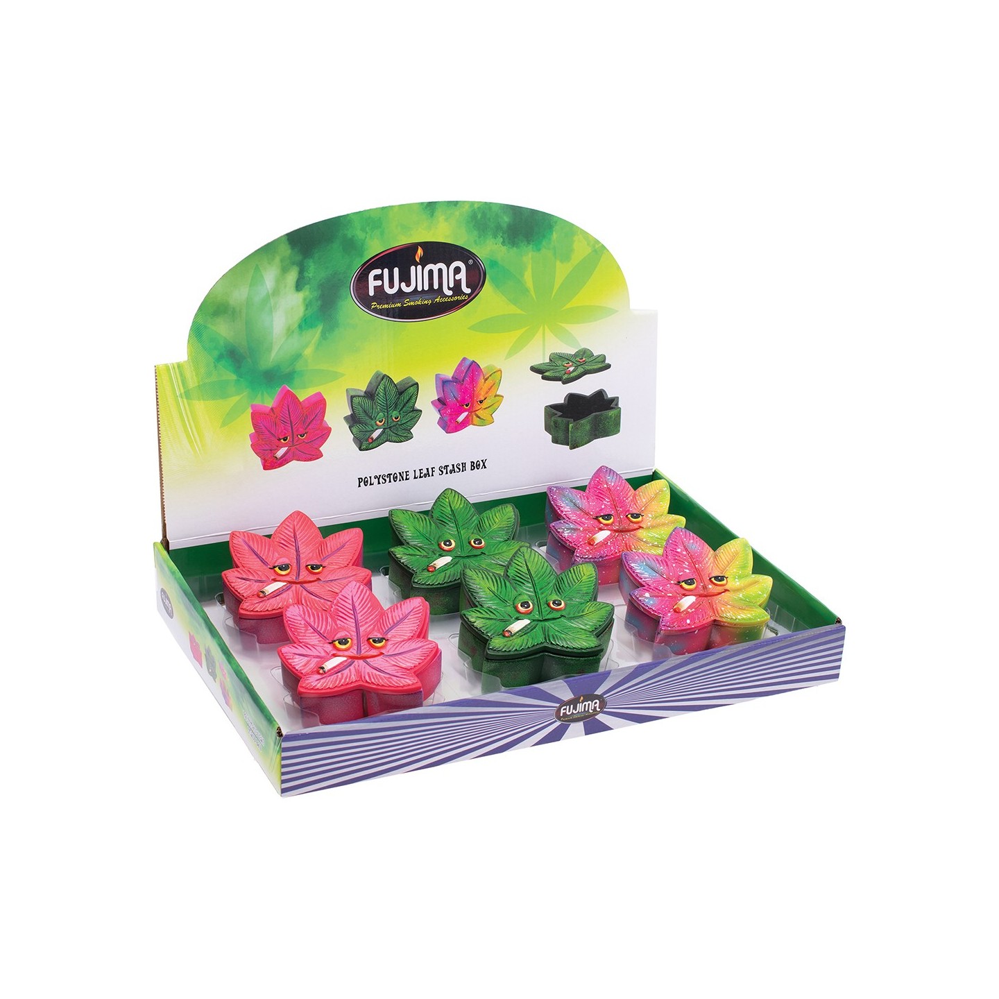 Leaf Face Storage Jars Large 6CT (SSB33)