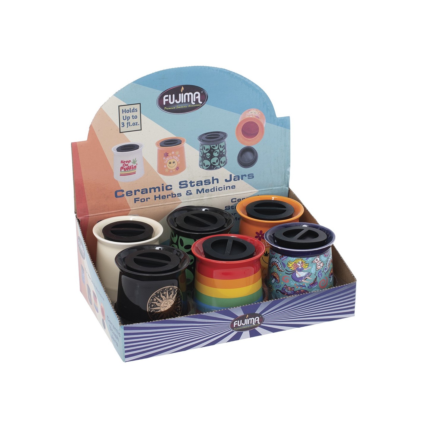 Ceramic Stash Jars 6CT (SSJ9)