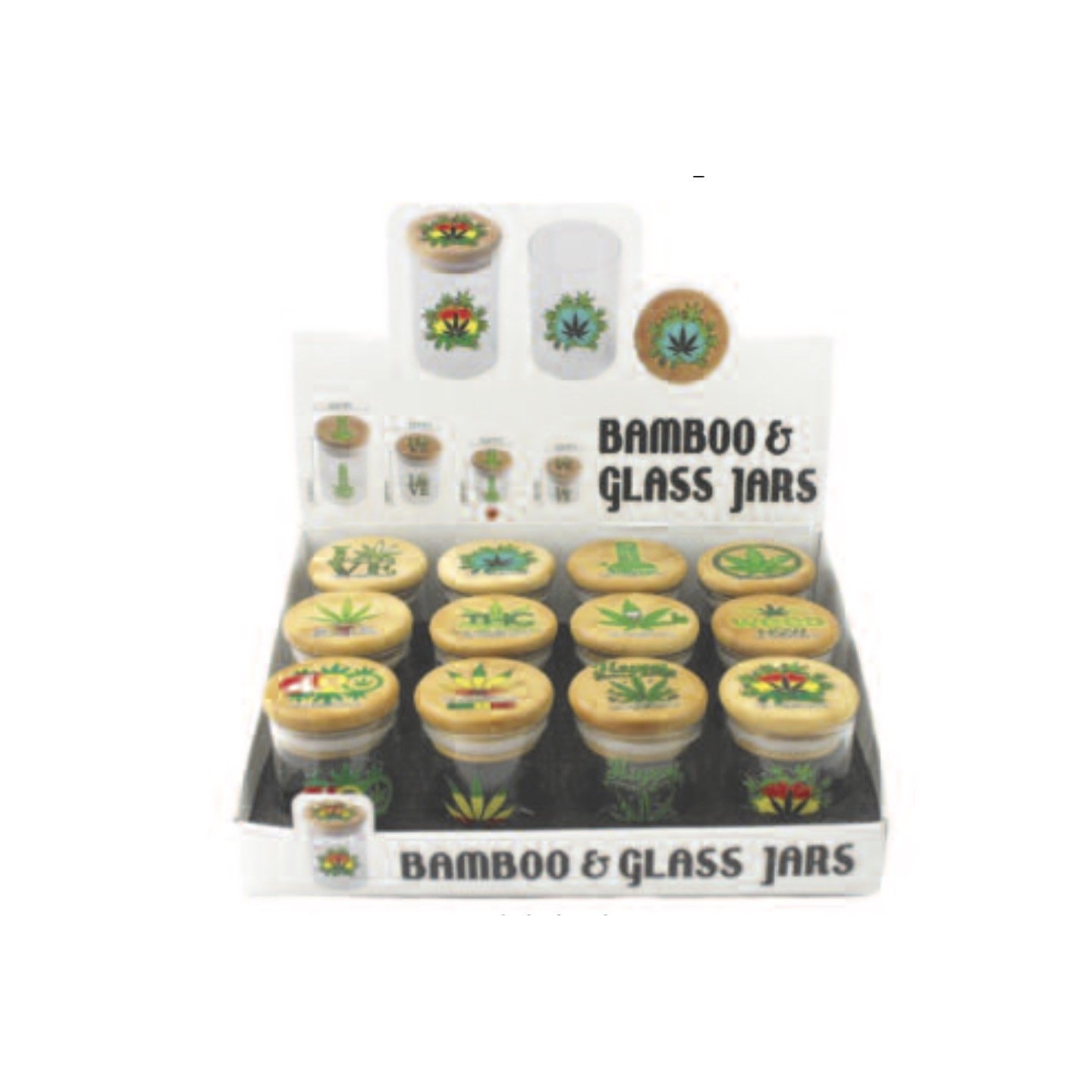 Glass Stash Jar Bamboo (GS30470) 12PK