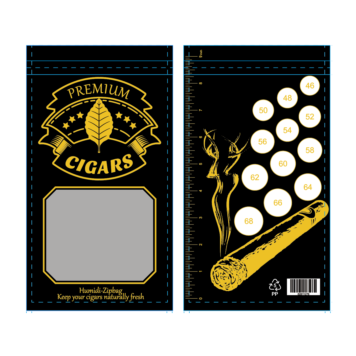 Cigar Black Moisturizer Bag 50PC/BAGS