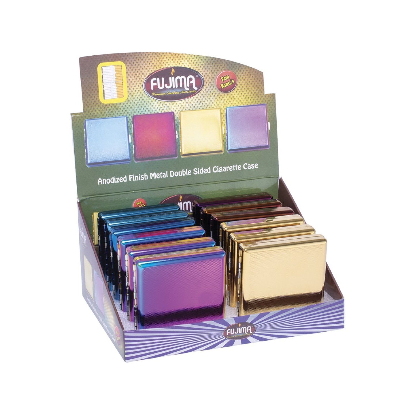 Anodized Metal Cig Case KS (CMC64) 12CT