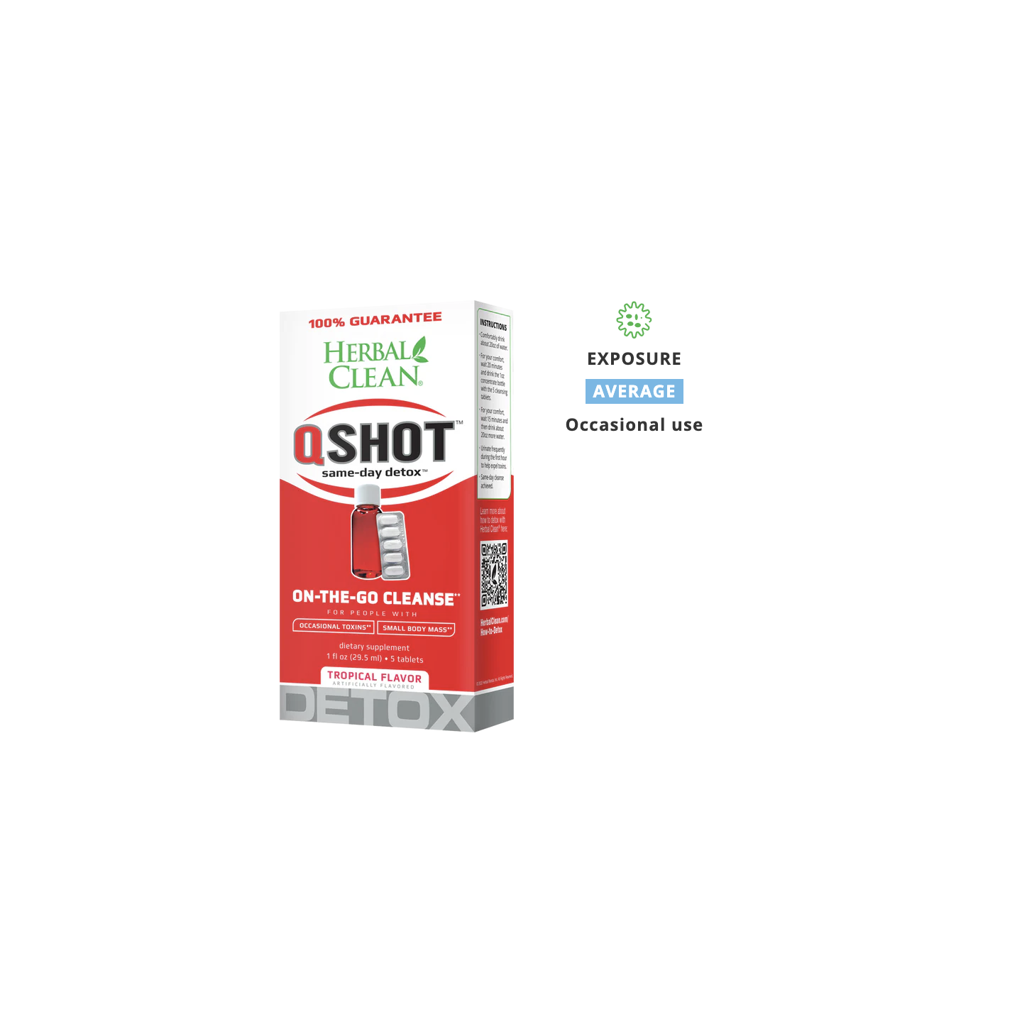 Herbal Clean QShot 1OZ Cleanser W/ Tablets