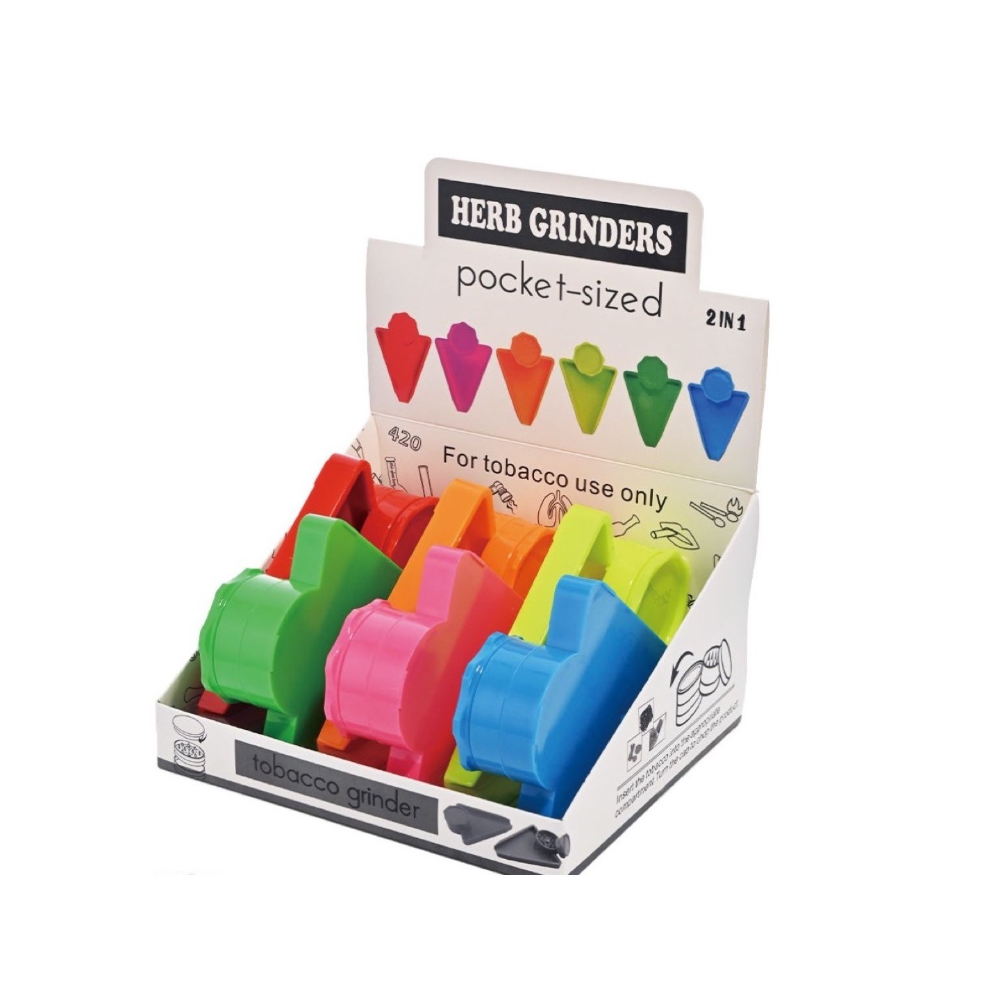 Herb Grinders Pocket-Sized 6PK DK4020