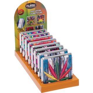 Cig Case Leather Leaf 8CT CLC38