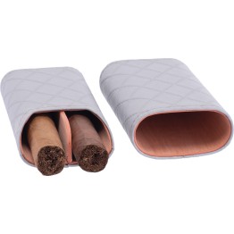 Cigar Case Grey Vegan Leather XC473