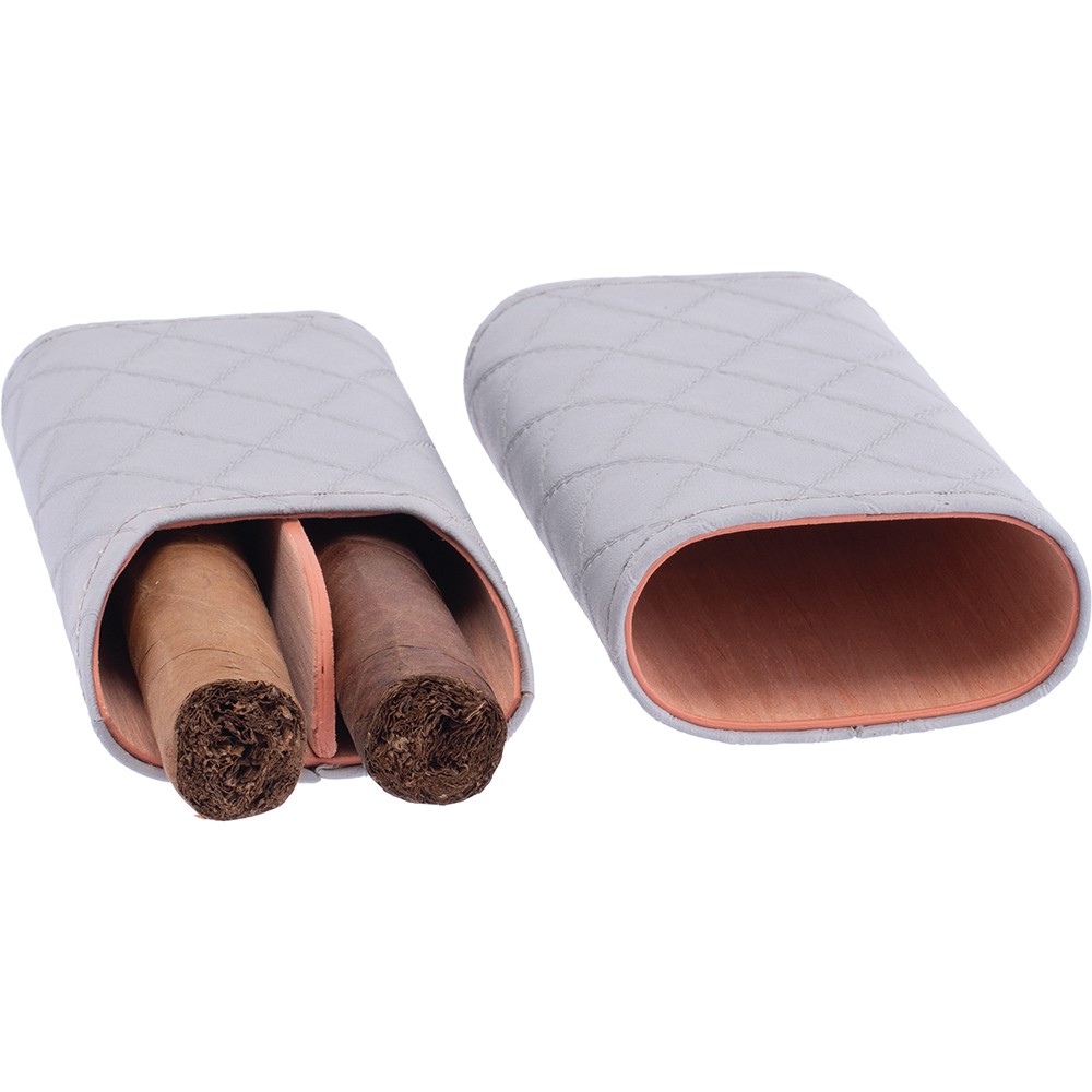 Cigar Case Grey Vegan Leather XC473