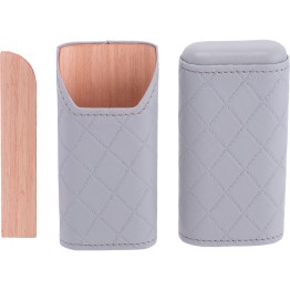 Cigar Case Grey Vegan Leather XC473