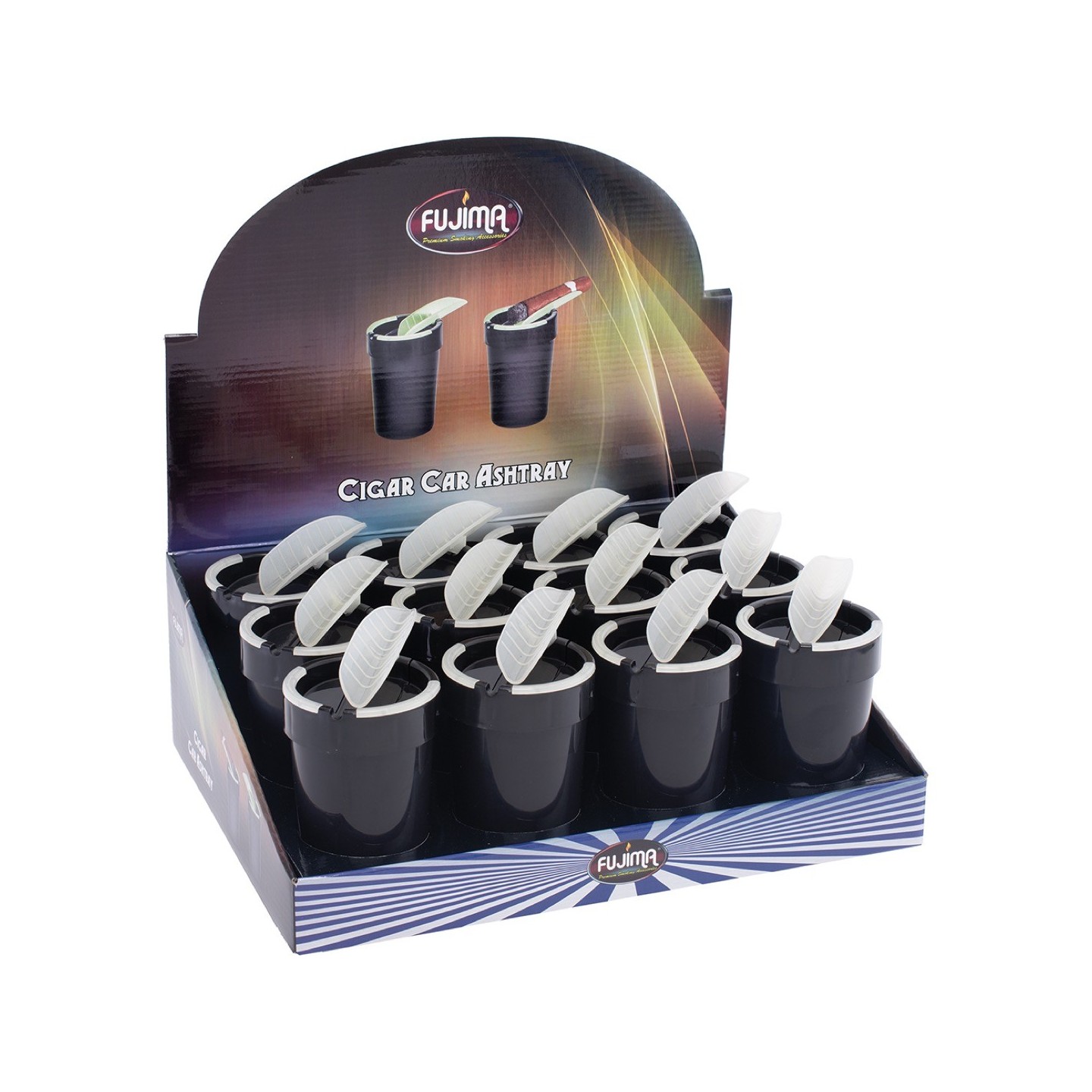 Cigar Car Ashtray Glow/Dark 12CT EX23