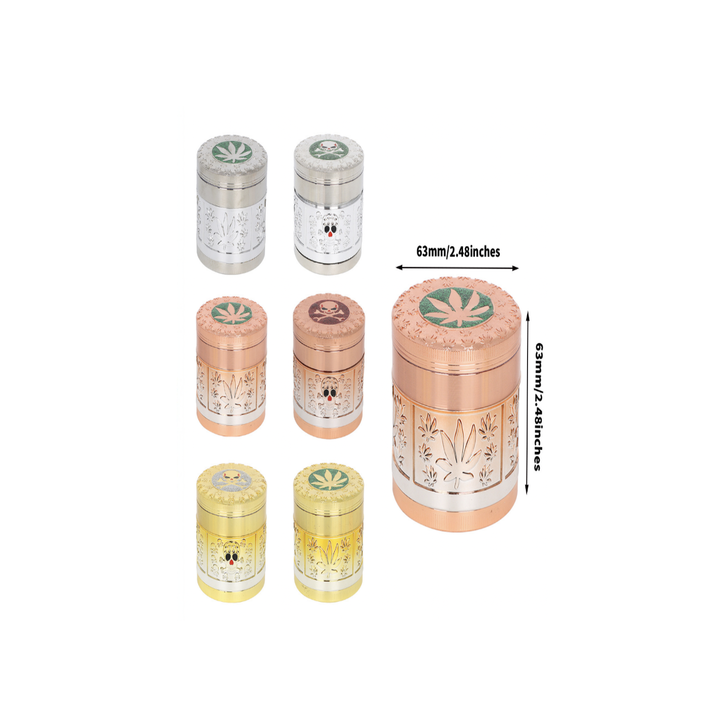 Grinder GSI384 63mm 4 Parts Zinc Alloy