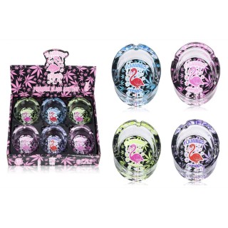 Premium Glass Ashtray Flamingo Stone 6CT